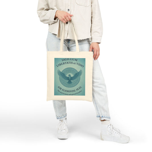 Air Element Totem Mandala Tote Bag, Sigillum Libertatis et Visio, Spiritual Freedom & Clarity Design, Spiritual Accessory