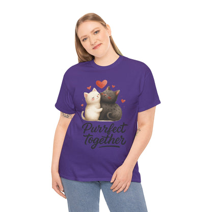 Purrfect Together Cat Womens Tee, Cute Cat Lovers Gift, Funny Animal T-Shirt, Womens Cotton Graphic Tee, Perfect for Valentine's Day, Pet [...]