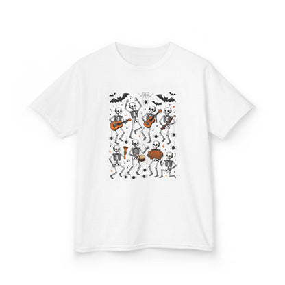 Cute Dancing Skeleton Halloween T-Shirt for Girls Boys, Funny Spooky Band Tee, Kids Halloween Party Top, Cute Fall Outfit Gift