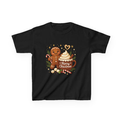 Gingerbread - Hot Cocoa Christmas Shirt for Kids, Cute Holiday Girls Tee, Kids Heavy Cotton™ Tee