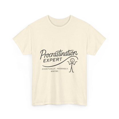 Procrastination Expert Women's Heavy Cotton Tee, Funny T-Shirt, Gift for Students, Casual Wear, Comfy Everyday Tee, Humor Shirt