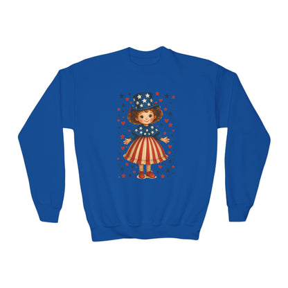 Youth Patriotic Crewneck Sweatshirt, Kids American Flag Sweatshirt, 4th of July, Independence Day Gift, Stars and Stripes