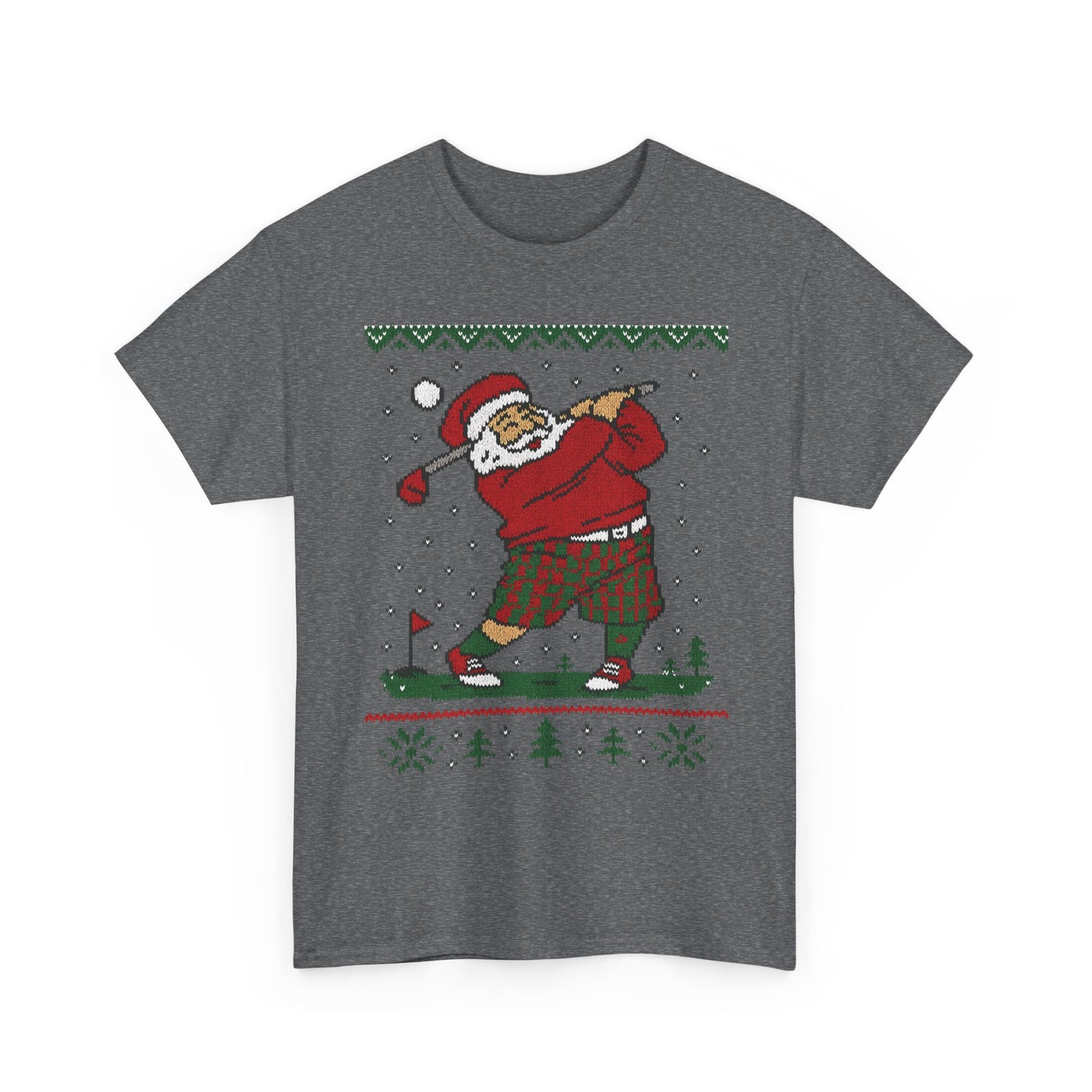 Funny Golfing Santa Christmas T-Shirt, Ugly Christmas Golf Shirt for Men, Holiday Golf Player Tee