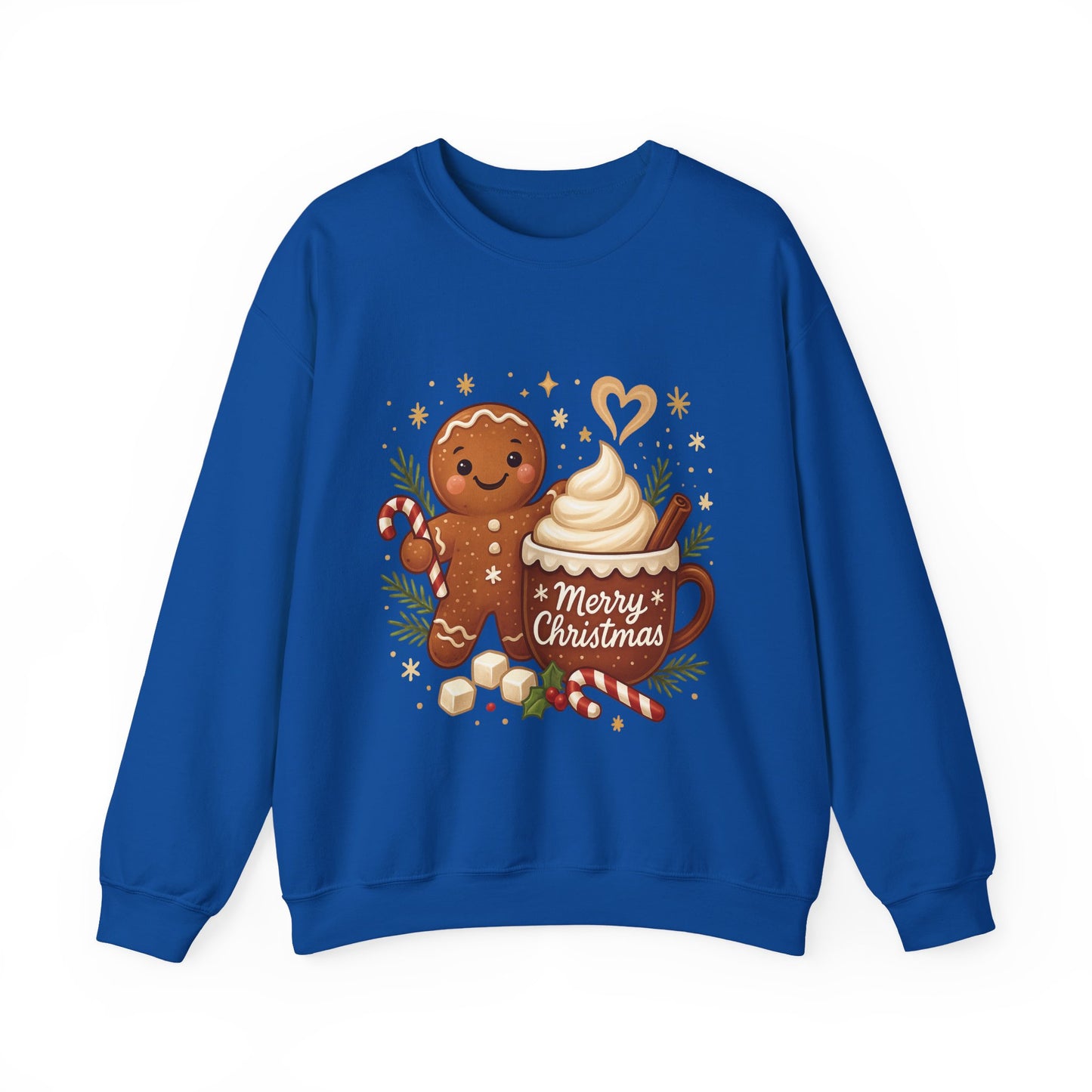 Women's Gingerbread - Hot Cocoa Christmas Sweatshirt,  Cozy Holiday Pullover, Women's Heavy Blend™ Crewneck Sweatshirt