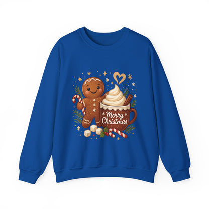 Women's Gingerbread - Hot Cocoa Christmas Sweatshirt,  Cozy Holiday Pullover, Women's Heavy Blend™ Crewneck Sweatshirt