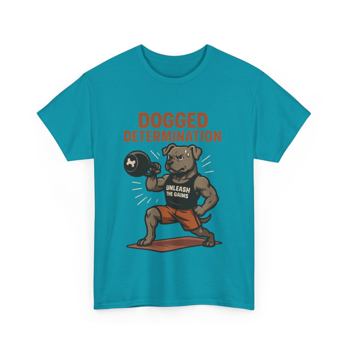 Funny Gym Dog T-Shirt for Men, Workout Bulldog Graphic Tee, Fitness Motivation Shirt, Dog Lover Gift, Dogged Determination Gym Tee