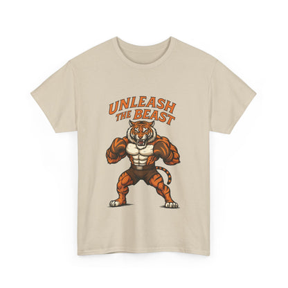 Unleash The Beast Tiger Gym Shirt, Mens Workout T-Shirt, Bodybuilding Motivation Tee, Fitness Muscle Tiger Graphic, Strong Beast Gym Top