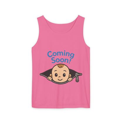 Coming Soon Maternity Tank Top, Cute Baby Boy Pregnancy Announcement Tee, Funny Expecting Mom Gift, Gender Reveal Tee, Baby Shower Top