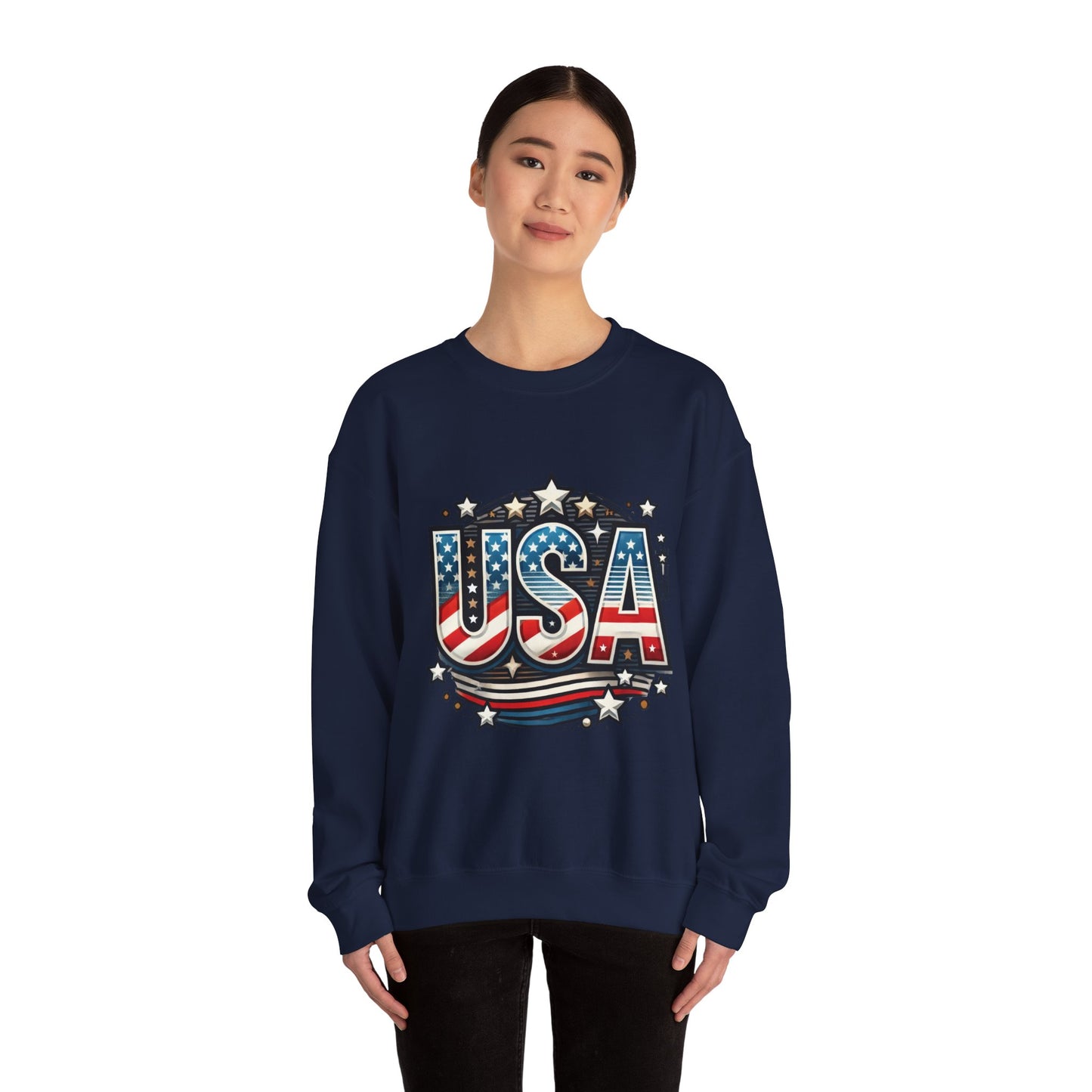 USA Pride Crewneck Sweatshirt, Comfortable Unisex Top, Great for Fourth of July, Independence Day, Everyday Wear, Cozy Gift