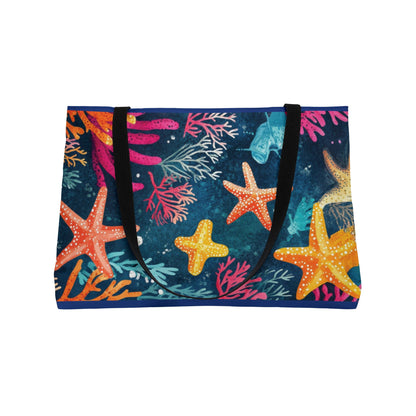 Colorful Starfish Weekender Tote Bag, Beach Essentials, Summer Travel, Vacation, Poolside Carryall, Eco-Friendly Bag, Beach Bag