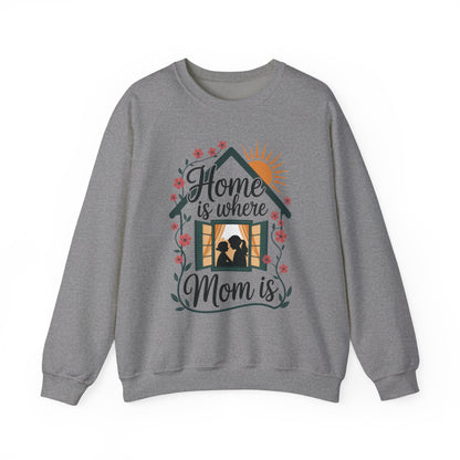 Home Is Where Mom Is Sweatshirt, Mother's Day Cotton Sweatshirt, Cute Family Gift for Mom, Sentimental Mom Gift, mother's day Gift