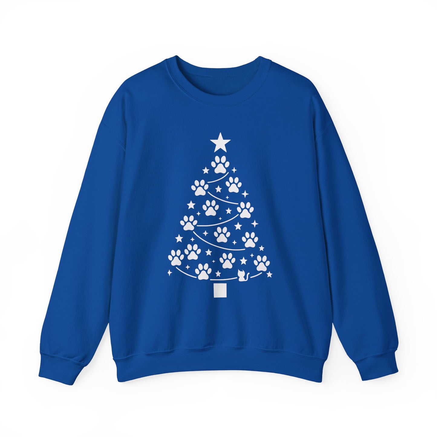 Paw Christmas Tree Women's Sweatshirt, Pet Lover Holiday Sweater