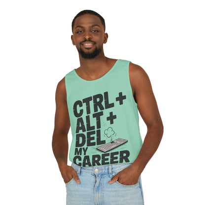 Ctrl Alt Del My Career Men's Tank Top, Funny Geek Sarcastic Office Humor Summer Shirt