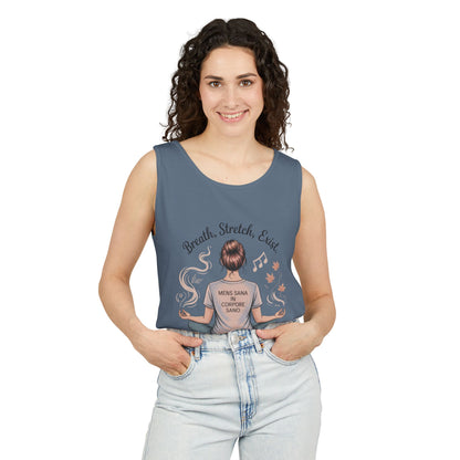 Zen Sarcastic Tank Top, Unisex Meditation Shirt, Breath Stretch Exist Tee, Yoga Apparel, Gift for Mindfulness Lovers