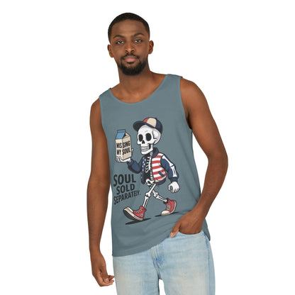Funny Skeleton Tank Top, Soul Sold Separately Muscle Tee, Missing My Soul Graphic Shirt, Gothic Streetwear Workout Top