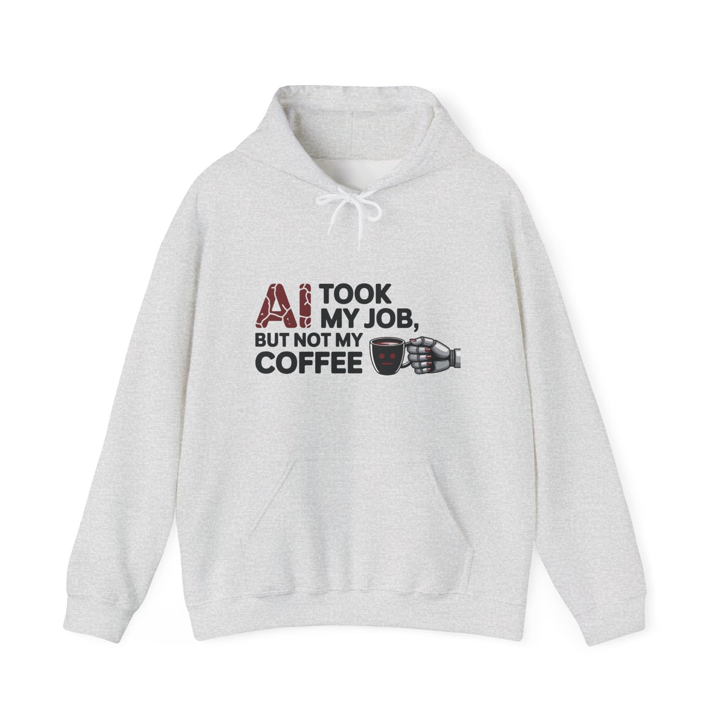 Women's AI Coffee Hoodie, Funny Robot Humor Pullover, Geek Job Joke Sweatshirt Gift, Sarcastic Work Shirt, Office Humor