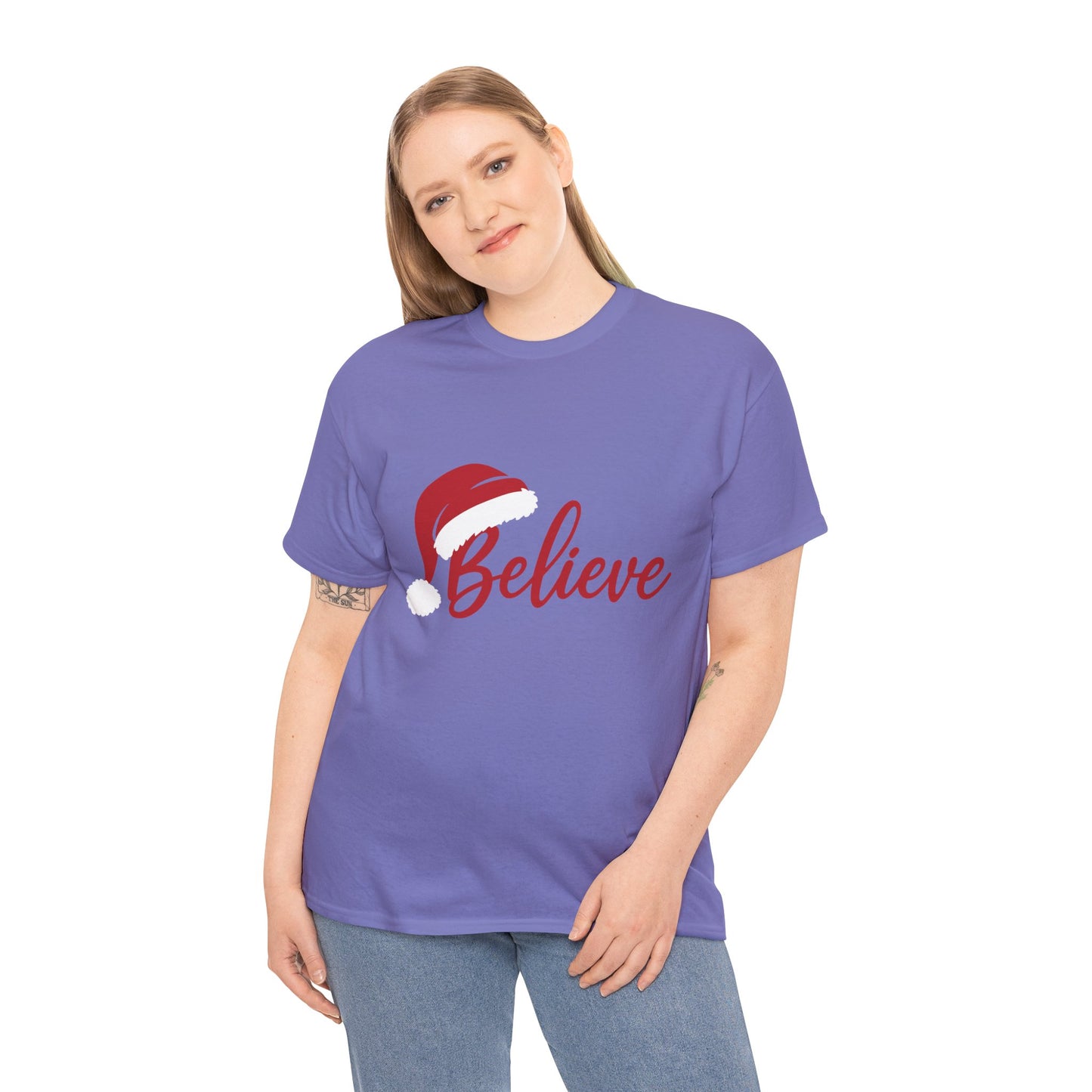 Believe Christmas Women's Shirt, Minimalist Holiday Tee