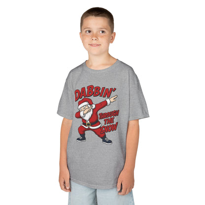 Dabbin Santa Youth Christmas T-Shirt, Funny Holiday Tee for Boys