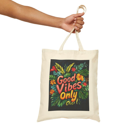 Good Vibes Only Tote Bag | Eco-Friendly Cotton Bag, Beach Bag, Shopper, Gift for Friends, Positive Energy Bag