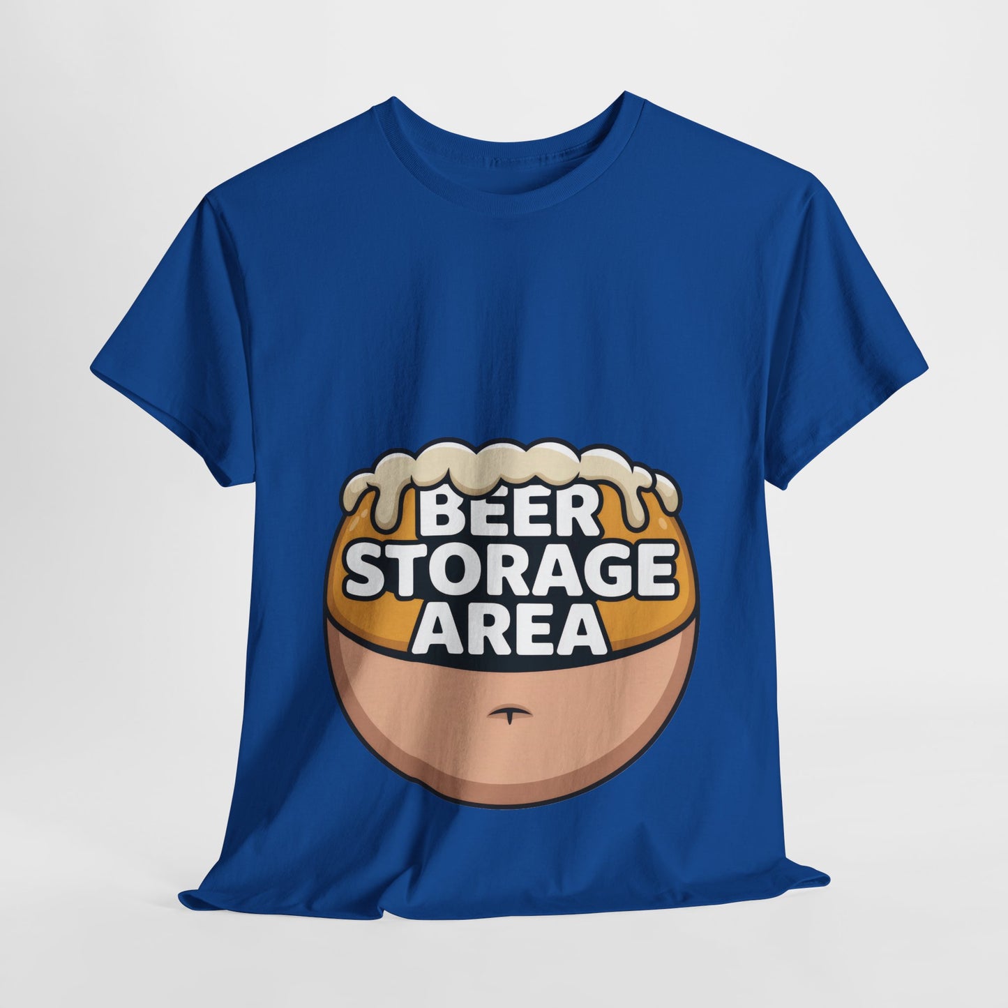 Funny Beer Belly T-Shirt, Beer Storage Area Graphic Tee for Men, Dad Bod Humor Shirt, Beer Lovers Gift, Drinking Gift, Party Apparel