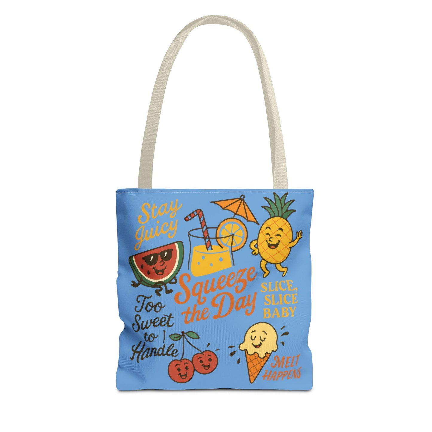 Juicy Summer Tote Bag, Fun Beach Carryall, Perfect for Grocery Shopping, Reusable Market Tote, Cute Gift for Fruit Lovers, Large Tote Bag