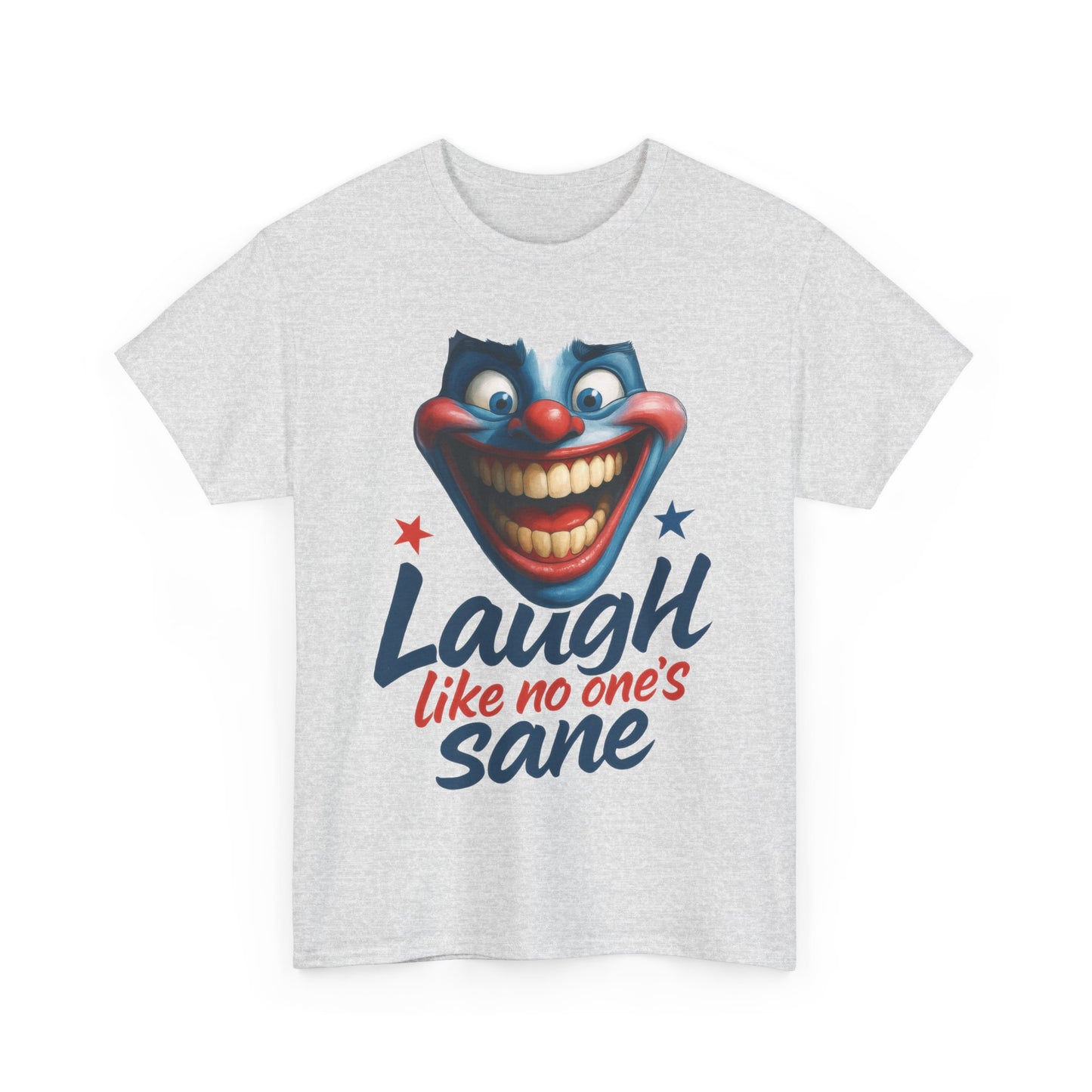 Funny Clown Face Unisex Heavy Cotton Tee, Creepy Clown Face T-Shirt, Humor T-Shirt,Clown Theme Shirt, Funny Horror Graphic Tee