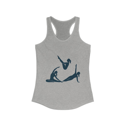 Women's Ideal Racerback Tank, Womens Pilates Tank Top, Yoga Fitness Graphic Top, Cute Workout Gym Shirt