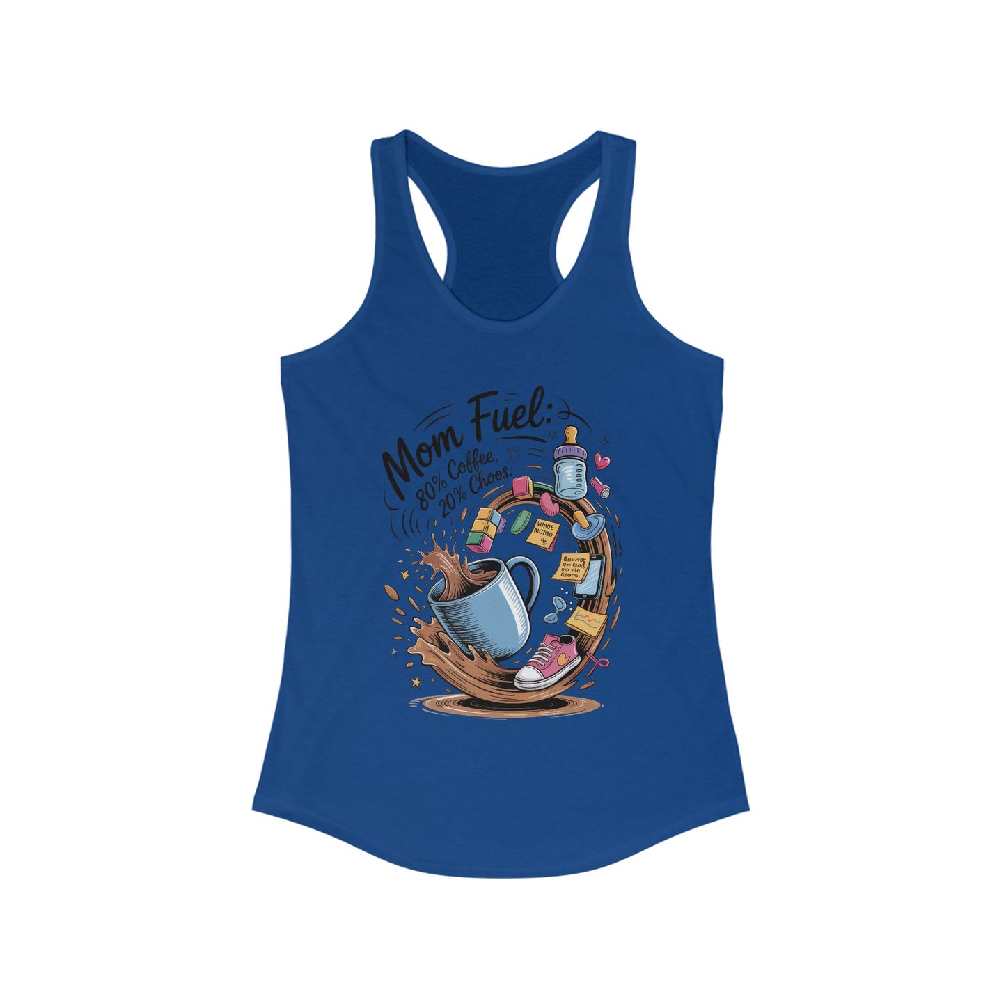 Mom Fuel Racerback Tank - Perfect for Moms, Coffee Lovers, Workout Gear, Casual Wear, Mother's Day Gift, tired mom shirt, mom life tee