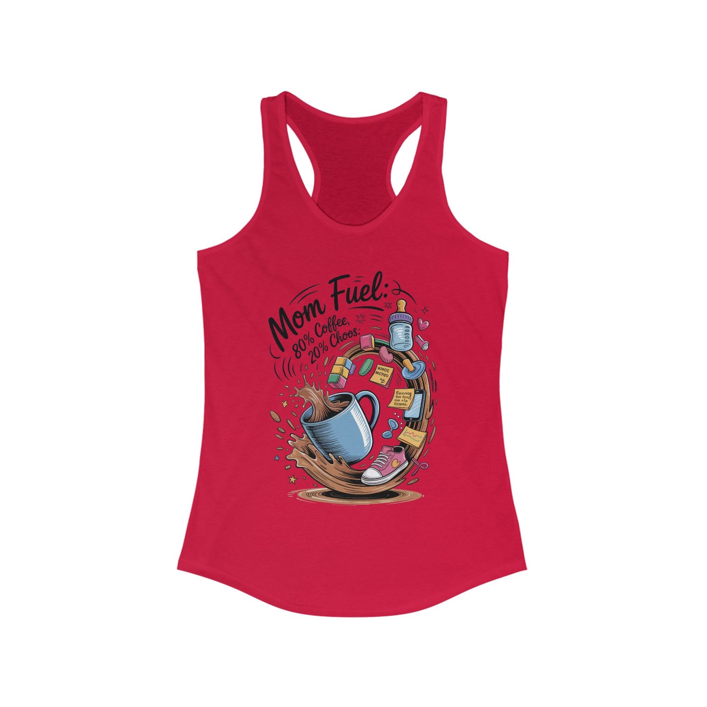 Mom Fuel Racerback Tank - Perfect for Moms, Coffee Lovers, Workout Gear, Casual Wear, Mother's Day Gift, tired mom shirt, mom life tee