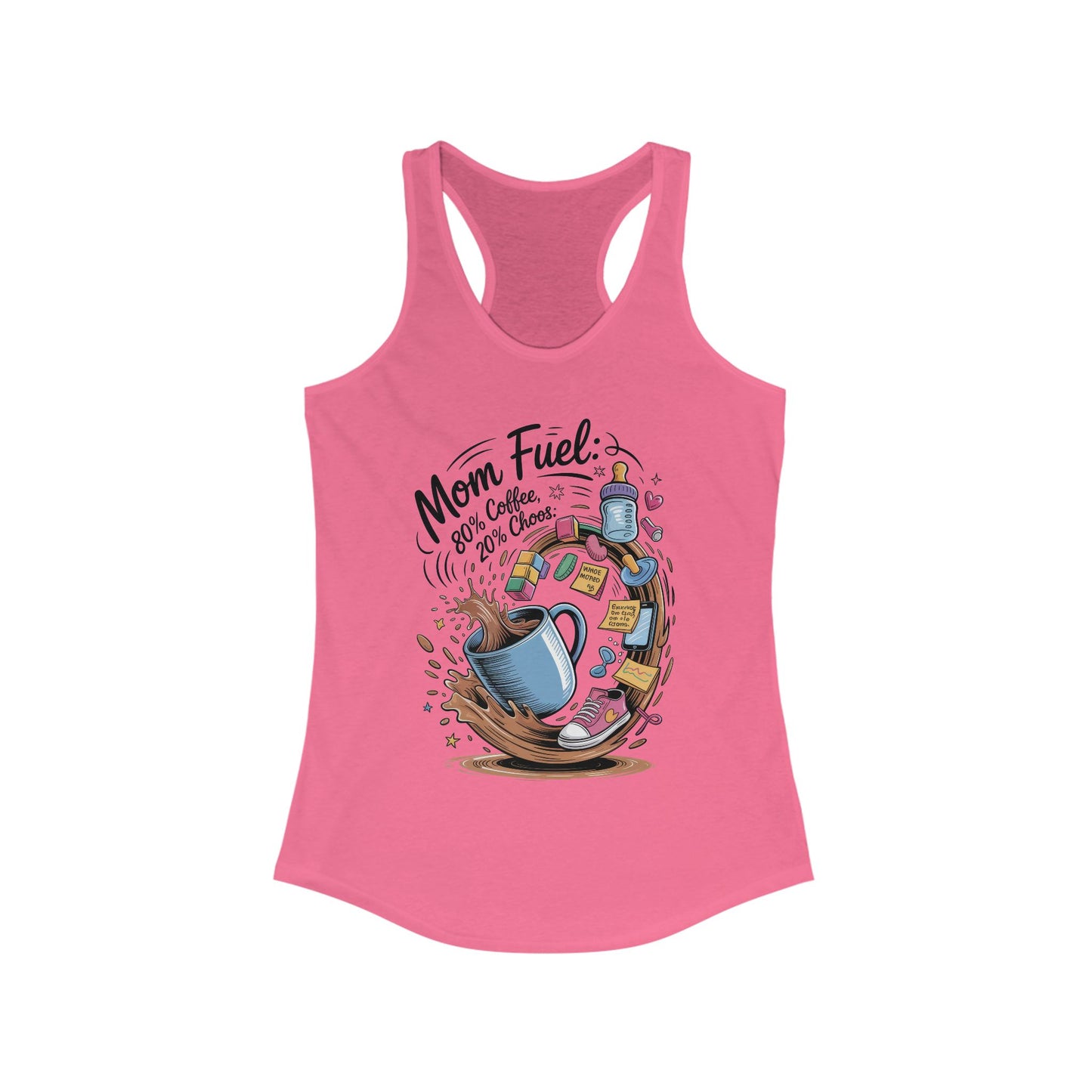 Mom Fuel Racerback Tank - Perfect for Moms, Coffee Lovers, Workout Gear, Casual Wear, Mother's Day Gift, tired mom shirt, mom life tee