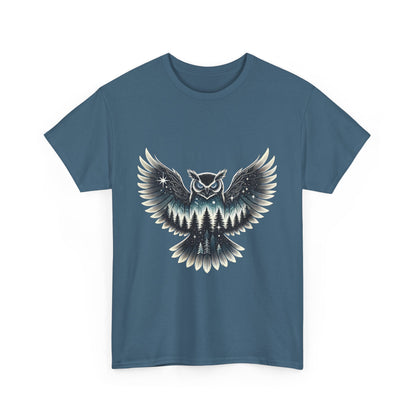 Mystical Owl Graphic Tee, Wildlife Lover Gift, Nature Shirt, Festival Wear, Boho Style, Night Bird Graphic T-Shirt