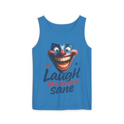 Laugh Out Loud Unisex Tank Top, Funny Graphic Top, Humor Shirt, Summer Apparel, Gift for Clowns, Party Wear
