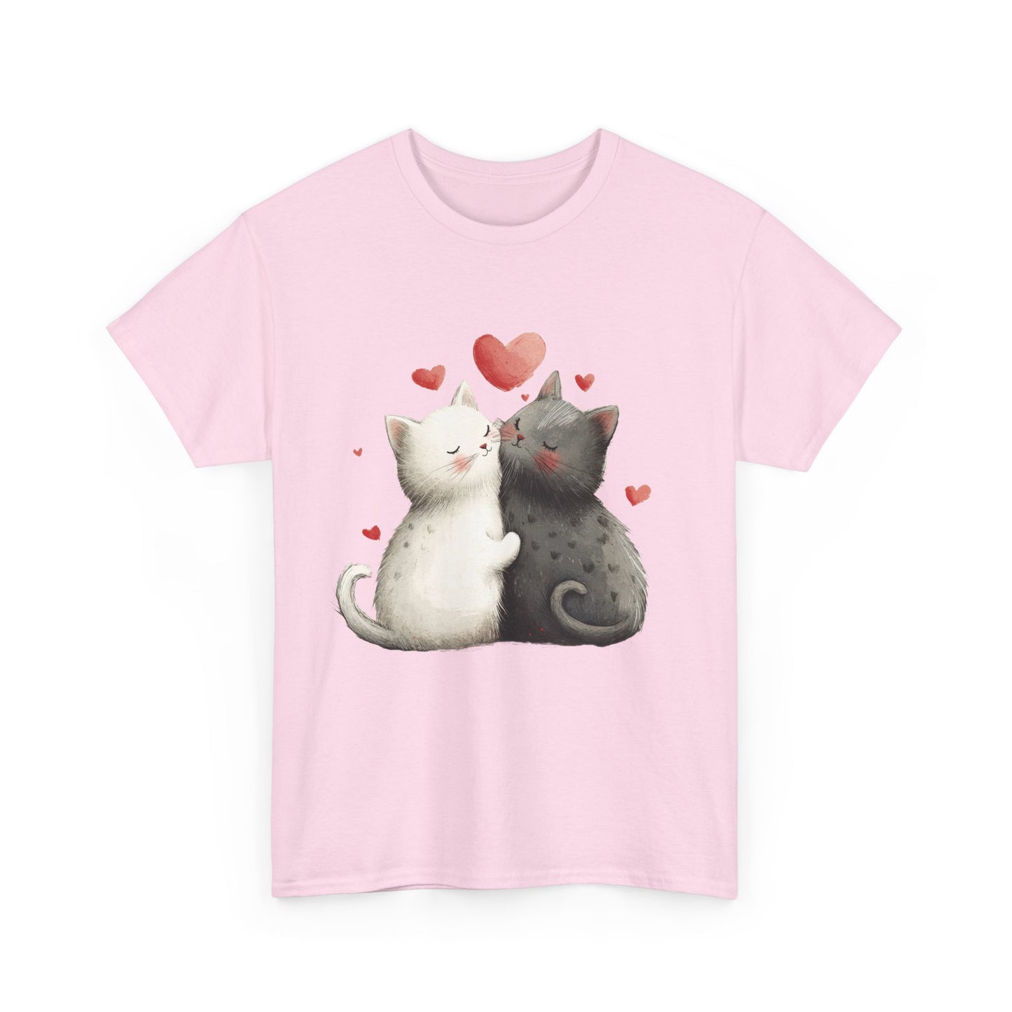 Cute Cat Love T-Shirt, Adorable Feline Couple Tee, Gift for Cat Lovers, Valentine's Day Shirt, Cozy Everyday Wear, Cat Mom T-Shirt