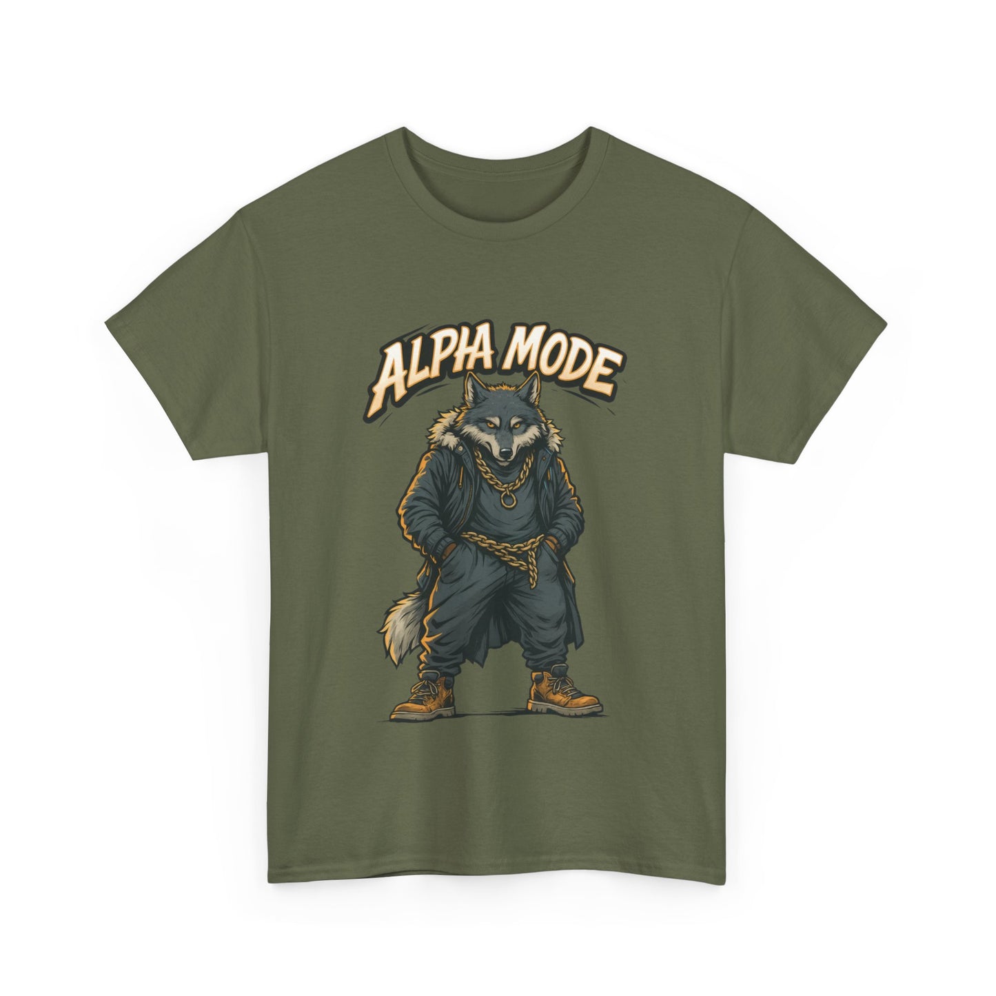 Alpha Mode Wolf Shirt, Mens Streetwear Graphic Tee, Hip Hop Wolf T-Shirt, Alpha Male Power Shirt, Cool Urban Wolf Gift, Trendy Summer Shirt