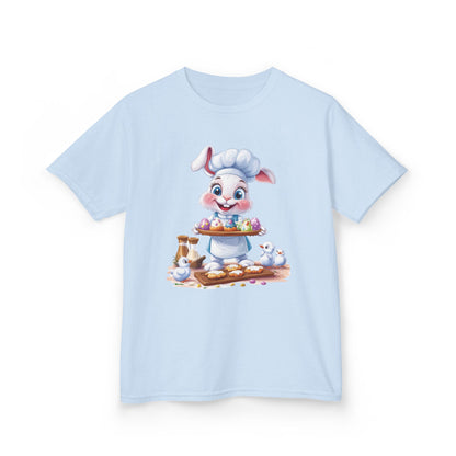 Easter Bunny Chef Kids T-Shirt, Cute Spring Baking Tee with Eggs, Toddler Easter Outfit, Bunny Holding Egg Tray Tee, Cute Animal Design