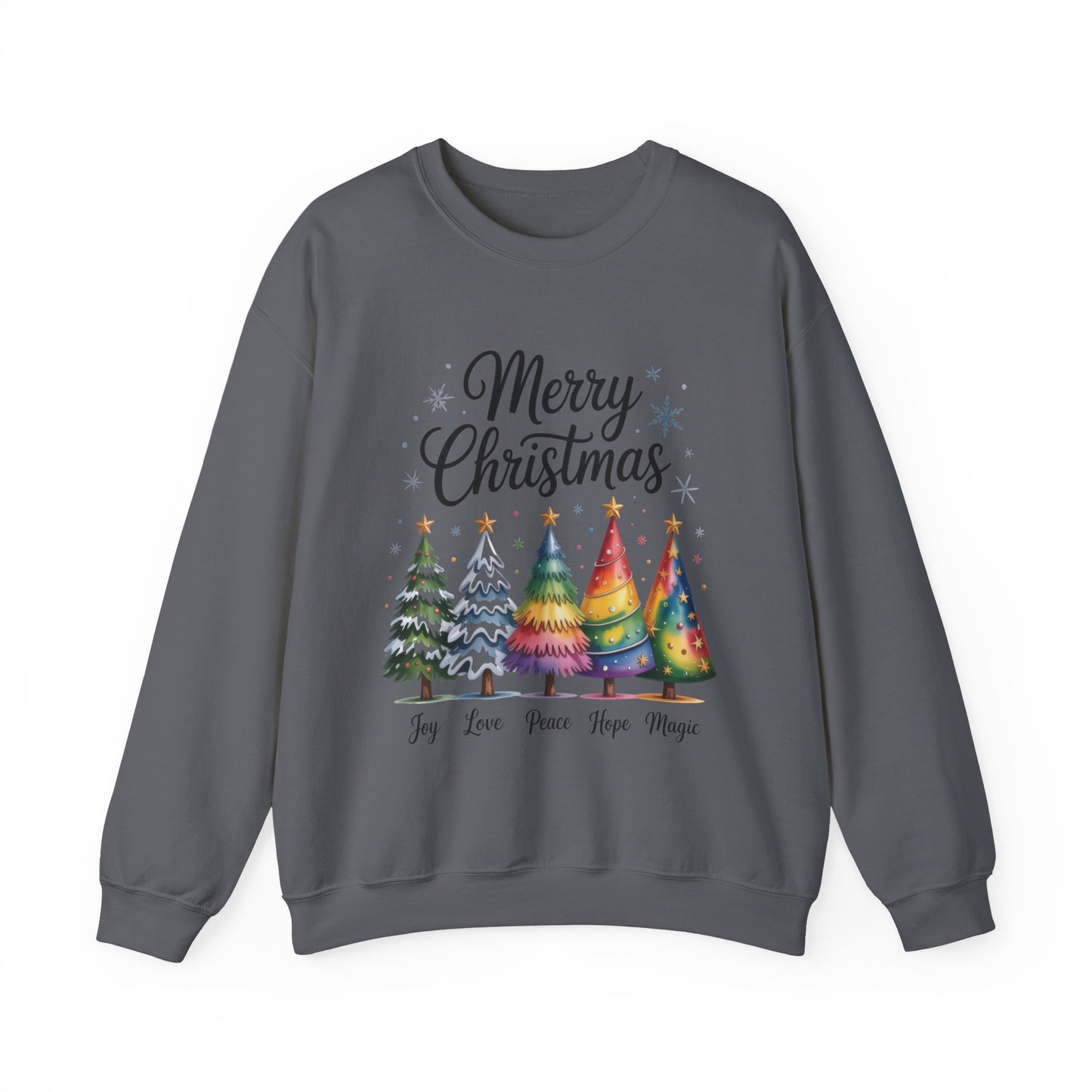 Merry Christmas Women's Sweatshirt, Joy Love Peace Hope Magic Pullover, Women's Heavy Blend™ Crewneck Sweatshirt