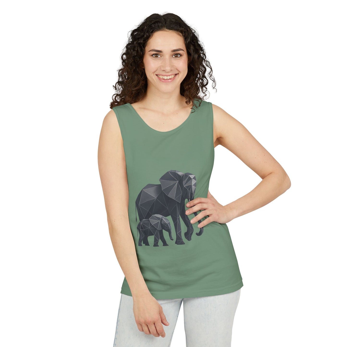 Elephant Family Unisex Tank Top, Animal Lover Gift, Casual Wear, Summer Essentials, Eco-Friendly Apparel, Wildlife Shirt