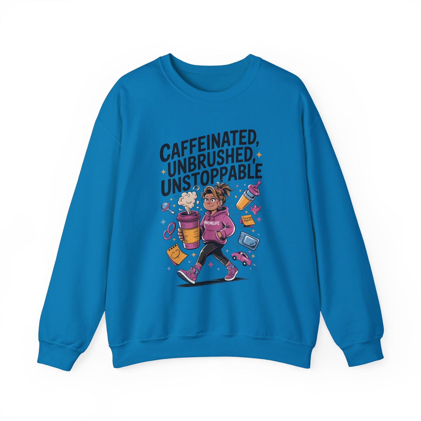 Caffeinated Mom Sweatshirt, Funny Mom Life Quote,  Mother's Day Gift,New Mother Tired Mother Gift, Coffee Lover Gift, Coffee Addict Mom