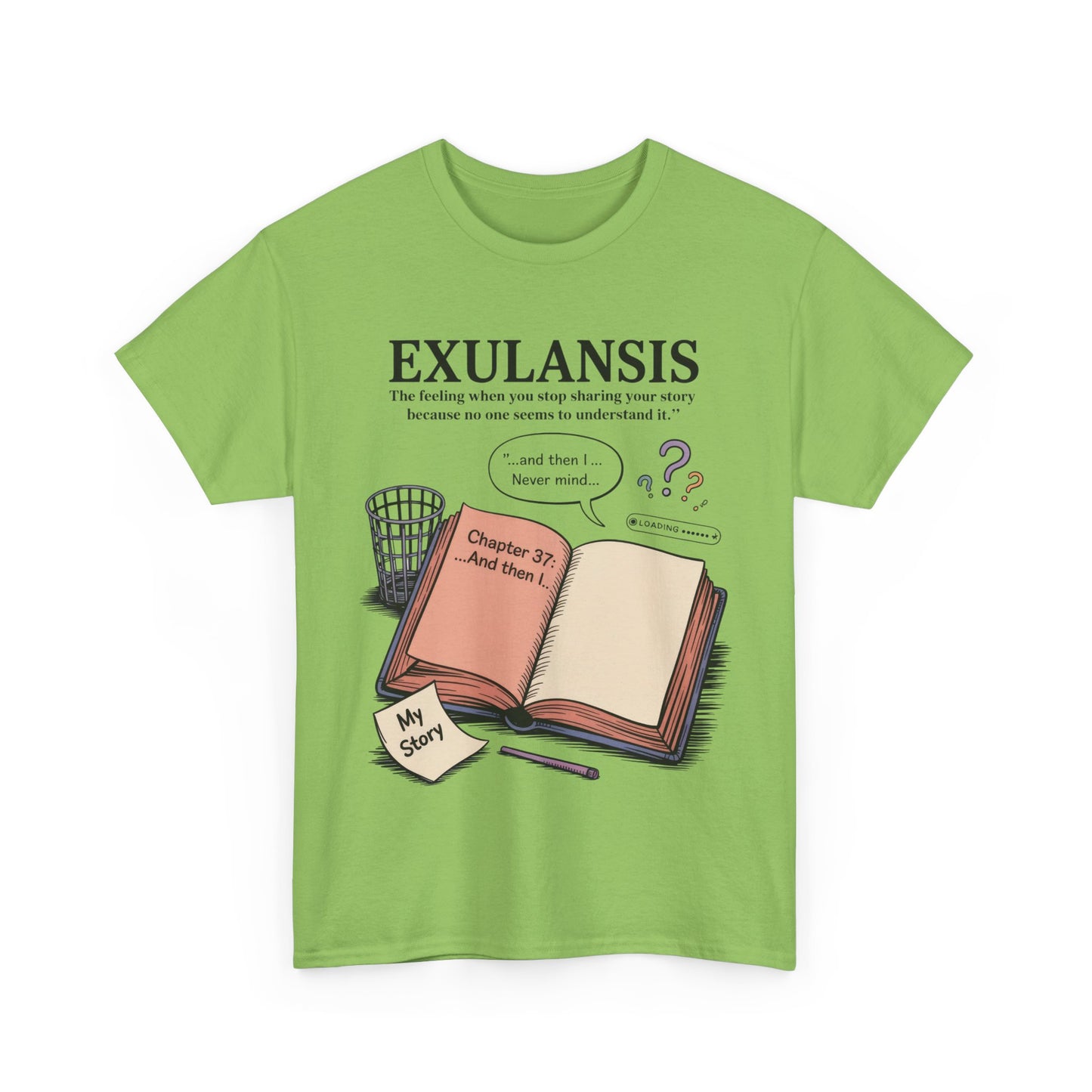 Exulansis Shirt, Emotional Aesthetic Word Tee, Deep Meaning Typography Graphic Tee, Women's Heavy Cotton Tee, deep meaning t shirt