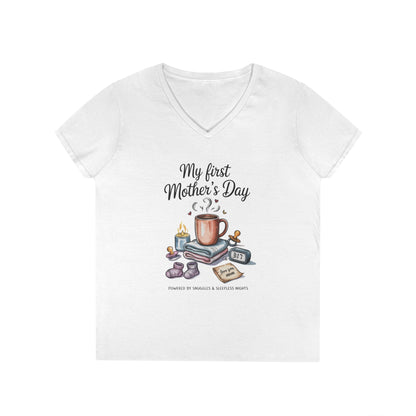 My First Mother's Day V-Neck T-Shirt, Cute Maternity Gift, Mother's Day Shirt, New Mom Outfit, Baby Shower Tee, New Mom Gift Tee