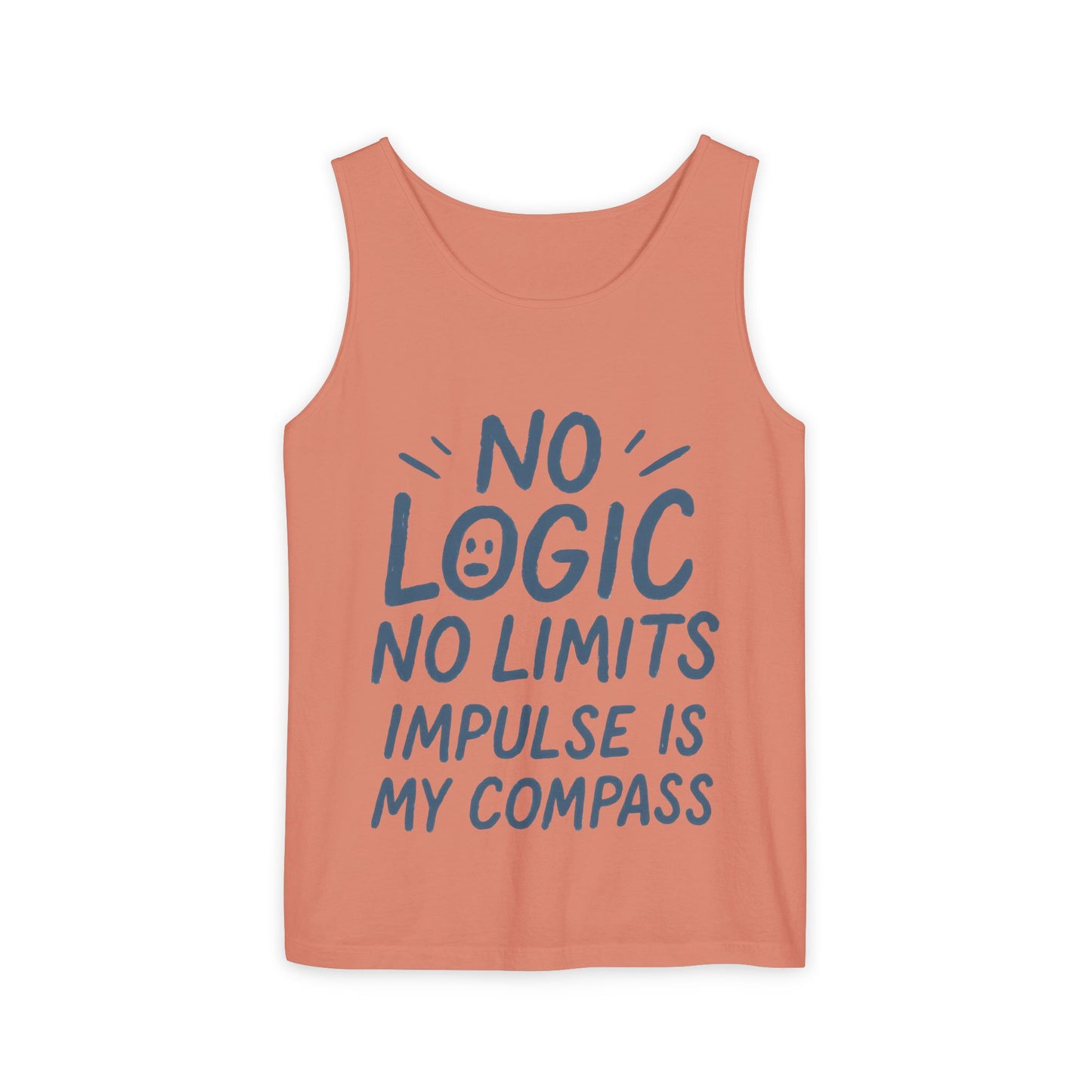 Funny Mens Tank Top, No Limits Impulse Quote, Relaxed Fit Tee, Casual Wear for Creatives, Gift for Artists Impulsive Style Shirt
