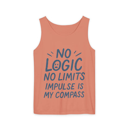 Funny Mens Tank Top, No Limits Impulse Quote, Relaxed Fit Tee, Casual Wear for Creatives, Gift for Artists Impulsive Style Shirt