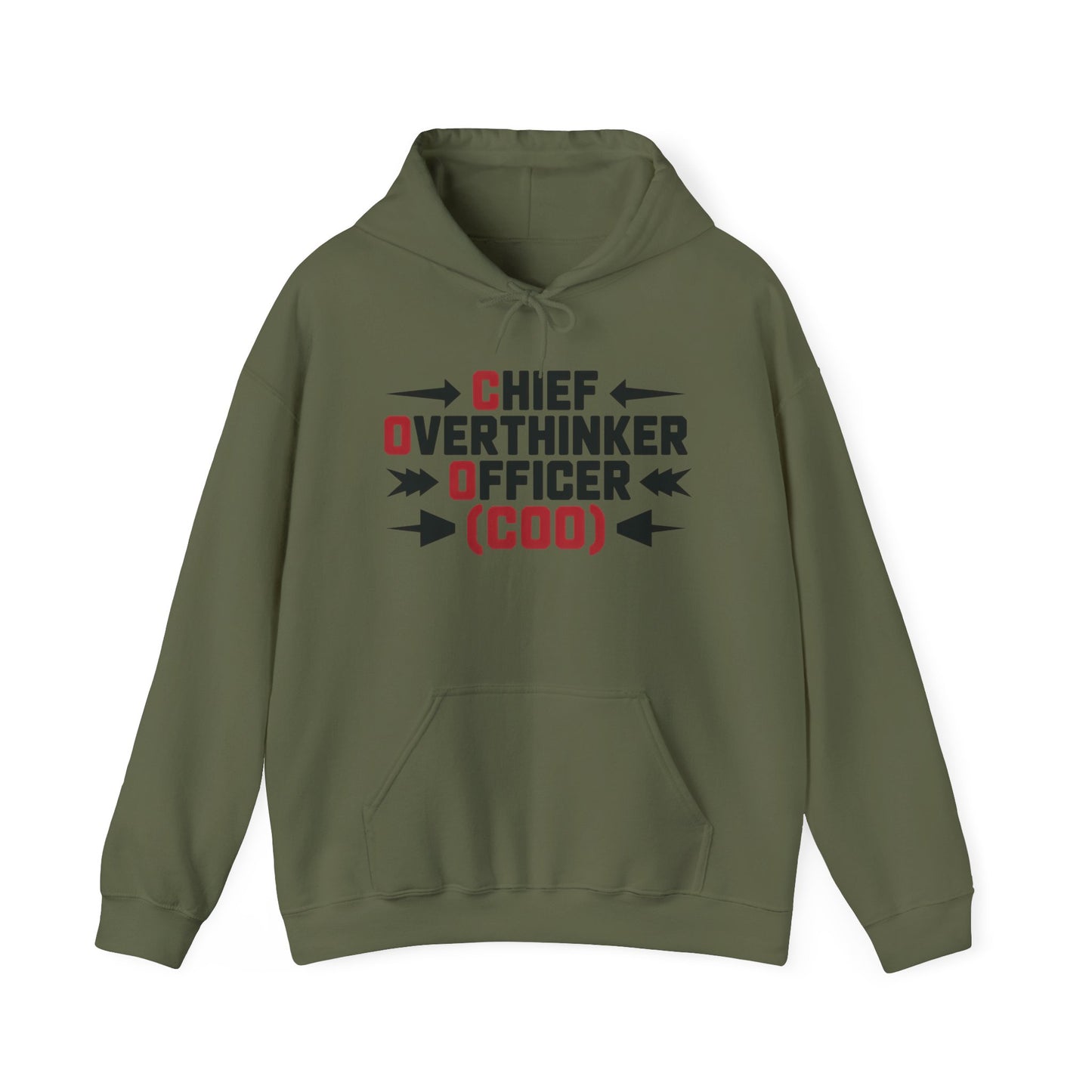 Chief Overthinker Officer Men's Hoodie, Funny COO Graphic Pullover, Sarcastic Office Humor Gift, Men's Heavy Blend™ Hooded Sweatshirt
