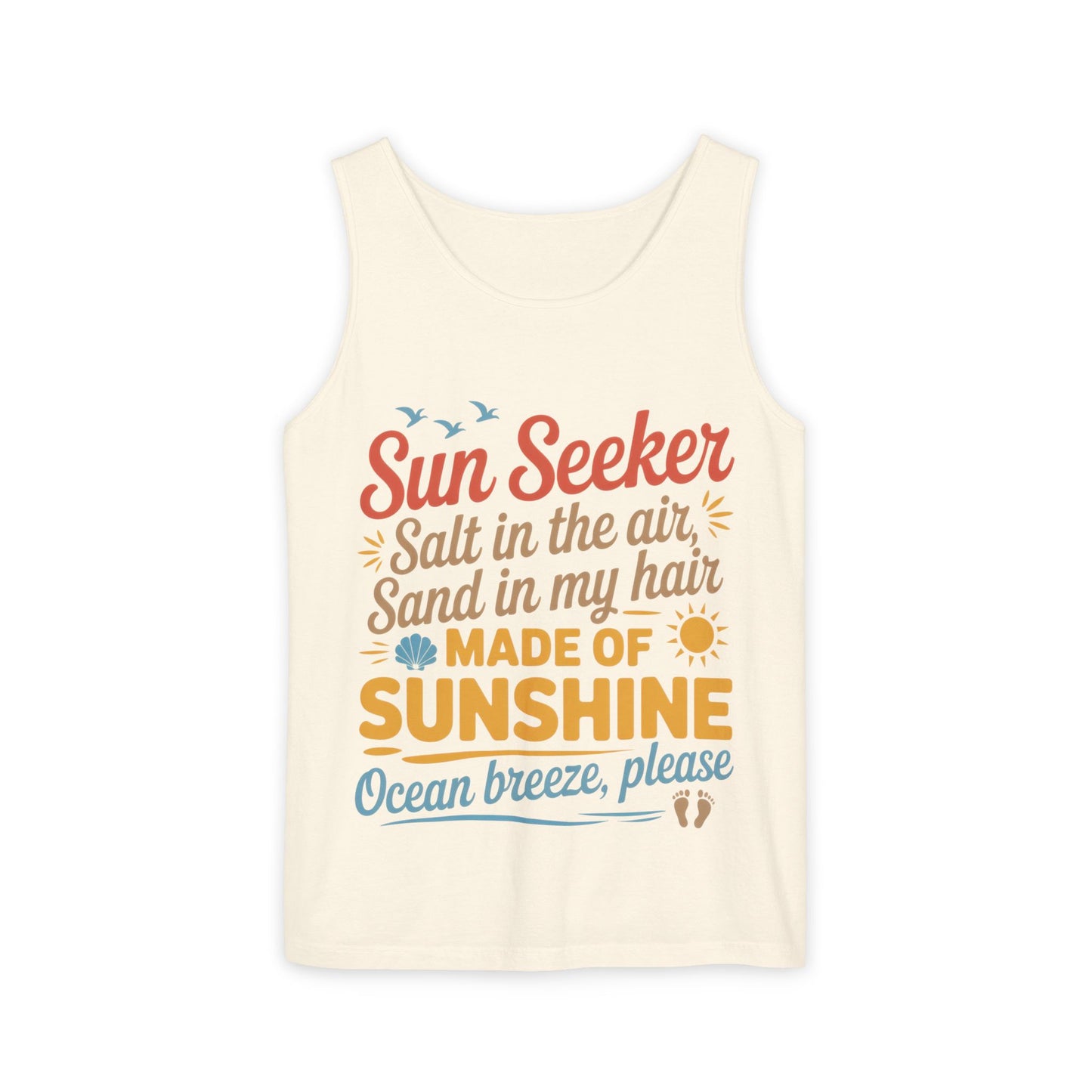 Sun Seeker Summer Quote Tank Top, Made of Sunshine Beach Vibes Tee, Ocean Breeze Please Tank Top for Women, Salt in the Air Sand Top