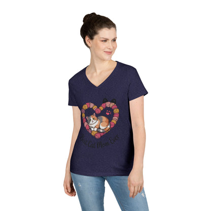 Best Cat Mom V-Neck T-Shirt, Gifts for Cat Lovers, Pet Mom Tee, Cute Cat Shirt, Animal Lover Apparel, Mother's Day Gift