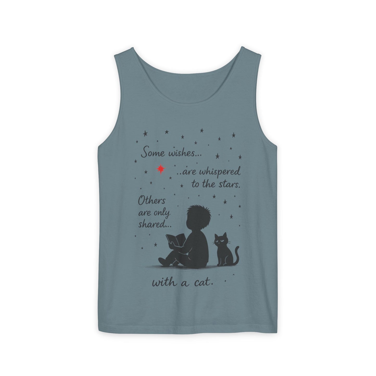 Whimsical Cat Lover's Tank Top, Inspirational Quote Top, Womens Garment-Dyed Summer Shirt, Gifts for Cat Moms, Casual Wear, Pet [...]