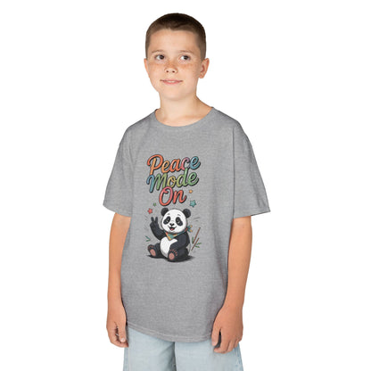 Peace Mode On Kids Tee, Cute Panda Shirt, Fun Gift for Children, Peace-Themed Apparel, Perfect for Birthdays, Casual Wear