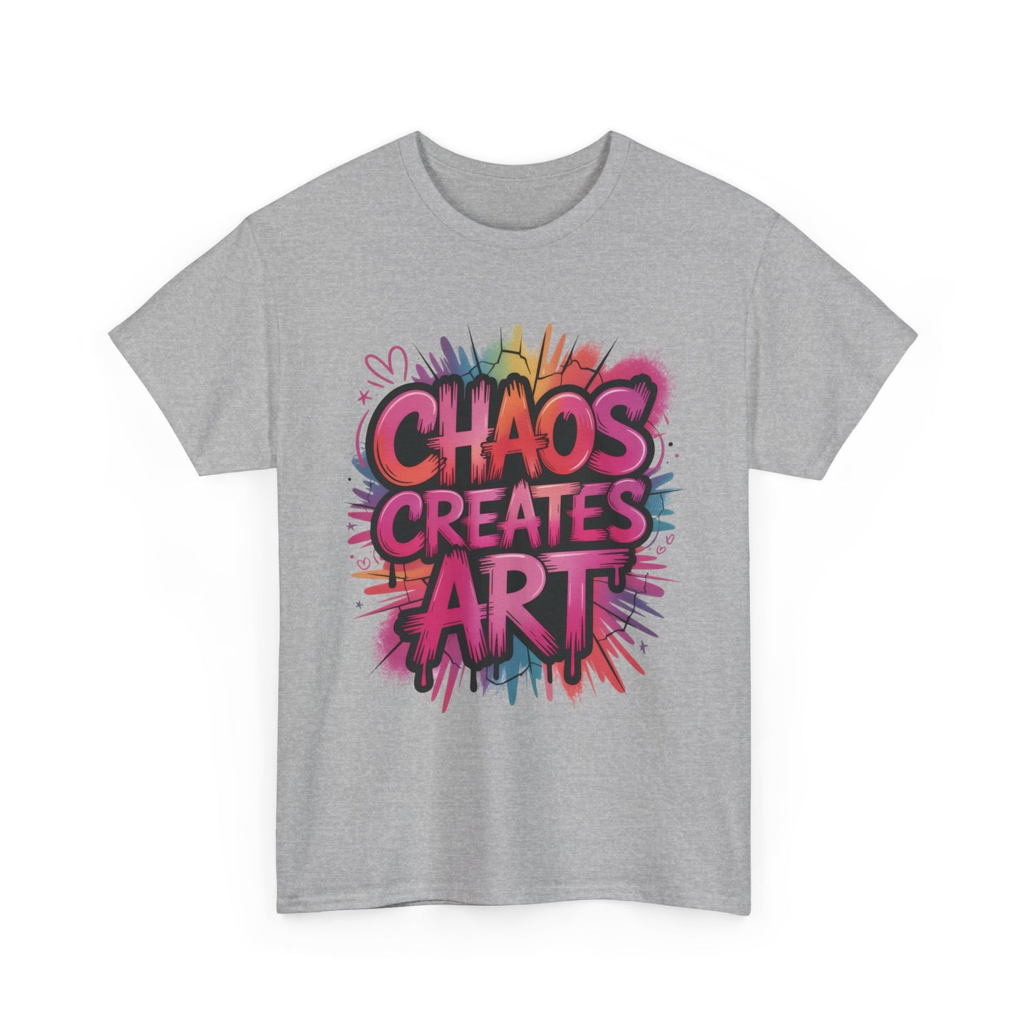 Chaos Creates Art Colorful Graffiti Womens Graphic Tee, Graffiti Shirt, Streetwear Tee