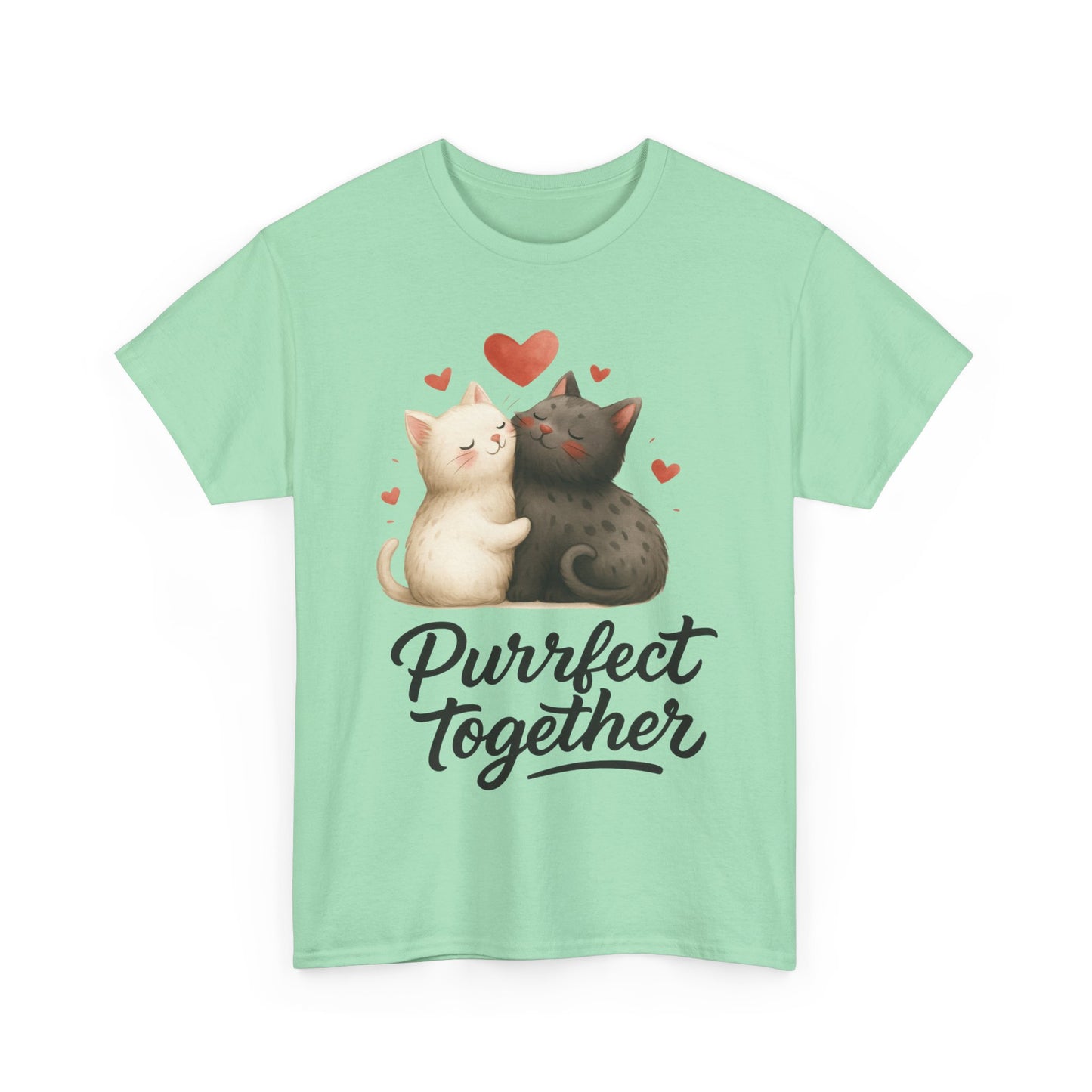 Purrfect Together Cat Womens Tee, Cute Cat Lovers Gift, Funny Animal T-Shirt, Womens Cotton Graphic Tee, Perfect for Valentine's Day, Pet [...]