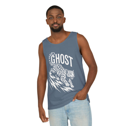 Ghost Leopard Mens Tank Top, Cool Graphic Shirt for Summer, Beach Days, Festivals, Gifts, Casual Wear